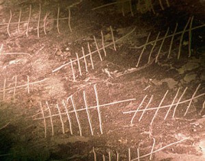 Scratches in a wall for counting time